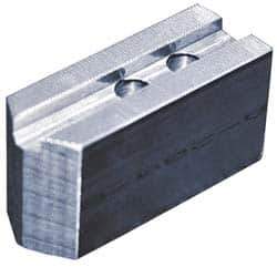 Abbott Workholding Products - 5" & Up Chuck Capacity, 1.5mm x 60° Serrated Attachment, Square Soft Lathe Chuck Jaw - 3 Jaws, Aluminum, 0.7087" Btw Mount Hole Ctrs, 2-1/2" Long x 1" Wide x 1-1/2" High, 0.3937" Groove, 0.315" & 8mm Fastener - All Tool & Supply