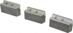 Abbott Workholding Products - 6" & Up Chuck Capacity, 1.5mm x 60° Serrated Attachment, Square Soft Lathe Chuck Jaw - 3 Jaws, Aluminum, 63/64" Btw Mount Hole Ctrs, 3" Long x 1-1/4" Wide x 1-1/2" High, 0.4331" Groove, 0.315" & 8mm Fastener - All Tool & Supply