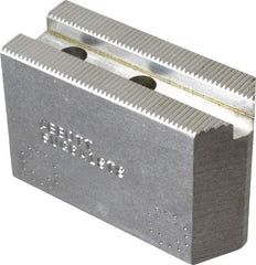 Abbott Workholding Products - 6" & Up Chuck Capacity, 1.5mm x 60° Serrated Attachment, Square Soft Lathe Chuck Jaw - 3 Jaws, Aluminum, 63/64" Btw Mount Hole Ctrs, 3" Long x 1-1/4" Wide x 2" High, 0.4331" Groove, 0.315" & 8mm Fastener - All Tool & Supply