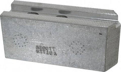 Abbott Workholding Products - 10" & Up Chuck Capacity, 1.5mm x 60° Serrated Attachment, Square Soft Lathe Chuck Jaw - 3 Jaws, Aluminum, 1.1811" Btw Mount Hole Ctrs, 4-1/2" Long x 1-1/2" Wide x 2" High, 0.6299" Groove, 0.4724" & 12mm Fastener - All Tool & Supply