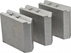 Abbott Workholding Products - 10" & Up Chuck Capacity, 1.5mm x 60° Serrated Attachment, Square Soft Lathe Chuck Jaw - 3 Jaws, Aluminum, 1.1811" Btw Mount Hole Ctrs, 4-1/2" Long x 1-1/2" Wide x 4" High, 0.6299" Groove, 0.4724" & 12mm Fastener - All Tool & Supply