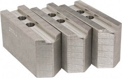 Abbott Workholding Products - 12" & Up Chuck Capacity, 1.5mm x 60° Serrated Attachment, Square Soft Lathe Chuck Jaw - 3 Jaws, Aluminum, 1.1811" Btw Mount Hole Ctrs, 5-1/2" Long x 2" Wide x 3" High, 0.8268" Groove, 0.6299" & 16mm Fastener - All Tool & Supply