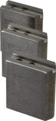 Abbott Workholding Products - 5" & Up Chuck Capacity, 1.5mm x 60° Serrated Attachment, Square Soft Lathe Chuck Jaw - 3 Jaws, Steel, 0.7087" Btw Mount Hole Ctrs, 2-1/2" Long x 1" Wide x 3" High, 0.3937" Groove, 0.315" & 8mm Fastener - All Tool & Supply