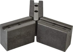 Abbott Workholding Products - 6" & Up Chuck Capacity, 1.5mm x 60° Serrated Attachment, Square Soft Lathe Chuck Jaw - 3 Jaws, Steel, 63/64" Btw Mount Hole Ctrs, 3" Long x 1-1/4" Wide x 2" High, 0.4331" Groove, 0.315" & 8mm Fastener - All Tool & Supply