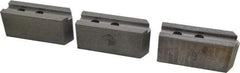 Abbott Workholding Products - 10" & Up Chuck Capacity, 1.5mm x 60° Serrated Attachment, Square Soft Lathe Chuck Jaw - 3 Jaws, Steel, 1.2598" Btw Mount Hole Ctrs, 4-1/2" Long x 1-1/2" Wide x 2" High, 0.6299" Groove, 0.4724" & 12mm Fastener - All Tool & Supply