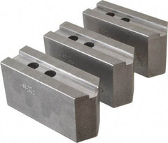 Abbott Workholding Products - 12" & Up Chuck Capacity, 1.5mm x 60° Serrated Attachment, Square Soft Lathe Chuck Jaw - 3 Jaws, Steel, 1.1811" Btw Mount Hole Ctrs, 5-1/2" Long x 2" Wide x 3" High, 0.7087" Groove, 0.5512" & 14mm Fastener - All Tool & Supply