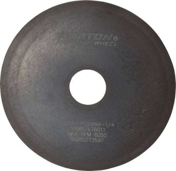 Norton - 6" Diam x 1-1/4" Hole x 1/16" Thick, 150 Grit Surface Grinding Wheel - Diamond, Type 1A1, Very Fine Grade, Resinoid Bond - All Tool & Supply