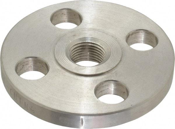 Value Collection - 1/2" Pipe, 3-1/2" OD, Stainless Steel, Threaded Pipe Flange - 2-3/8" Across Bolt Hole Centers, 5/8" Bolt Hole, 150 psi, Grades 304 & 304L - All Tool & Supply