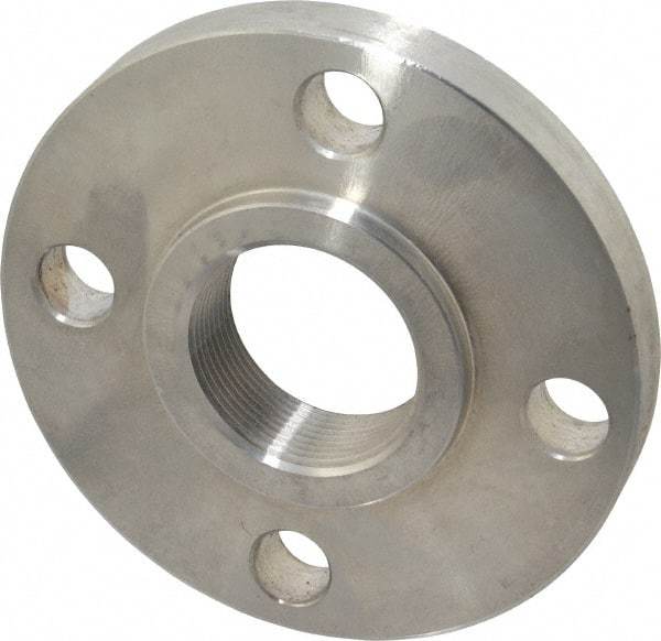 Value Collection - 1-1/2" Pipe, 5" OD, Stainless Steel, Threaded Pipe Flange - 3-7/8" Across Bolt Hole Centers, 5/8" Bolt Hole, 150 psi, Grades 304 & 304L - All Tool & Supply