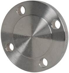 Merit Brass - 2" Pipe, 6" OD, Stainless Steel, Blind Pipe Flange - 4-3/4" Across Bolt Hole Centers, 3/4" Bolt Hole, 150 psi, Grades 304 & 304L - All Tool & Supply