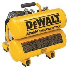 DeWALT - 1.1 HP, 3.2 CFM at 100 psi Dewalt Twin Stack Compressor - 4 Gallon Tank, 15 Amp, 125 Max psi, 120V - All Tool & Supply