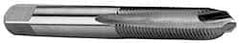 Made in USA - #0-80 UNF 2B 2 Flute Bright Finish Solid Carbide Straight Flute Standard Hand Tap - Bottoming, Right Hand Thread, 1-5/8" OAL, 5/16" Thread Length, H2 Limit, Oversize - Exact Industrial Supply