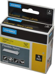 Rhino - 138" Long, Yellow Nylon Flexible Tape - For DYMO Brand Labeling Equipment Designed for "D1" Tapes (Check Width Compatibility) - All Tool & Supply