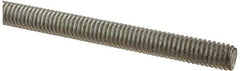 Made in USA - 5/16-18 UNC (Coarse), 2' Long, Low Carbon Steel Threaded Rod - Zinc-Plated Finish, Right Hand Thread - All Tool & Supply