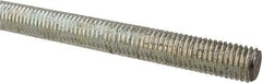 Made in USA - 5/8-11 UNC (Coarse), 2' Long, Low Carbon Steel Threaded Rod - Zinc-Plated Finish, Right Hand Thread - All Tool & Supply