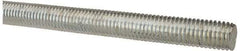 Made in USA - 9/16-12 UNC (Coarse), 3' Long, Low Carbon Steel Threaded Rod - Zinc-Plated Finish, Right Hand Thread - All Tool & Supply