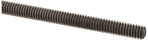 Value Collection - #8-32 UNC (Coarse), 2' Long, Low Carbon Steel Threaded Rod - Oil Finish Finish, Right Hand Thread - All Tool & Supply