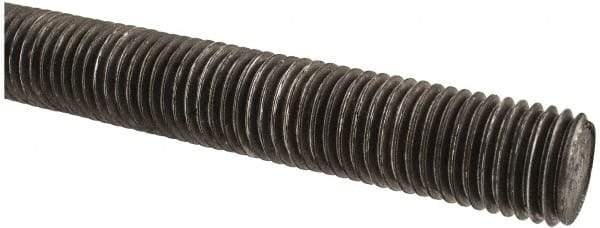 Made in USA - 7/8-9 UNC (Coarse), 2' Long, Low Carbon Steel Threaded Rod - Oil Finish Finish, Right Hand Thread - All Tool & Supply