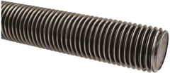 Made in USA - 1-1/4-7 UNC (Coarse), 2' Long, Low Carbon Steel Threaded Rod - Oil Finish Finish, Right Hand Thread - All Tool & Supply