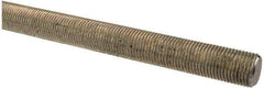 Made in USA - 9/16-18 UNF (Fine), 2' Long, Low Carbon Steel Threaded Rod - Zinc-Plated Finish, Right Hand Thread - All Tool & Supply