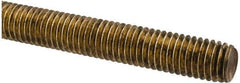 Made in USA - 1/2-13 UNC (Coarse), 2' Long, Brass Threaded Rod - Right Hand Thread - All Tool & Supply