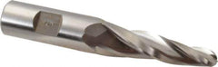 Made in USA - 5° Taper Angle per Side, 3/8" Small End Diam, 2-1/4" LOC, High Speed Steel 3 Flute Tapered Ball End Mill - 4-1/4" OAL, 3/4" Shank Diam - All Tool & Supply