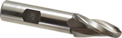 Made in USA - 10° Taper Angle per Side, 3/8" Small End Diam, 1-1/4" LOC, High Speed Steel 3 Flute Tapered Ball End Mill - 3-1/4" OAL, 5/8" Shank Diam - All Tool & Supply