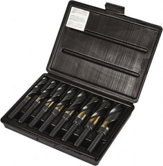 Precision Twist Drill - 9/16 to 1", 118° Point, Oxide/Gold Finish, Cobalt Reduced Shank Drill Bit Set - All Tool & Supply