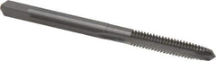 Made in USA - #8-32 UNC, 2 Flute, Bright Finish, Solid Carbide Spiral Point Tap - Plug Chamfer, Right Hand Thread, 2-1/8" OAL, 3/4" Thread Length, 0.168" Shank Diam, 2B Class of Fit - Exact Industrial Supply