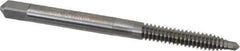 Made in USA - #10-24 UNC, 2 Flute, Bright Finish, Solid Carbide Spiral Point Tap - Plug Chamfer, Right Hand Thread, 2-3/8" OAL, 7/8" Thread Length, 0.194" Shank Diam, 2B/3B Class of Fit - Exact Industrial Supply