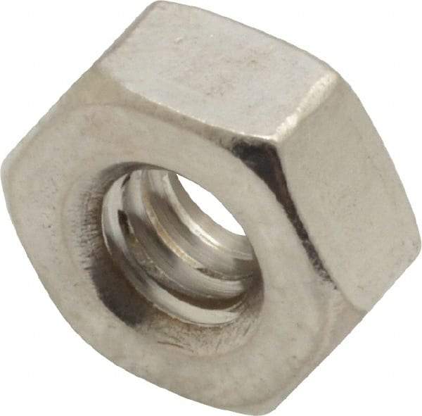 Value Collection - 1/4-20 UNC Stainless Steel Right Hand Heavy Hex Nut - 1/2" Across Flats, 15/64" High, Uncoated - All Tool & Supply