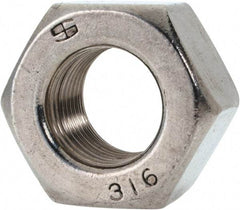 Value Collection - 5/8-18 UNF Stainless Steel Right Hand Heavy Hex Nut - 1-1/16" Across Flats, 39/64" High, Uncoated - All Tool & Supply