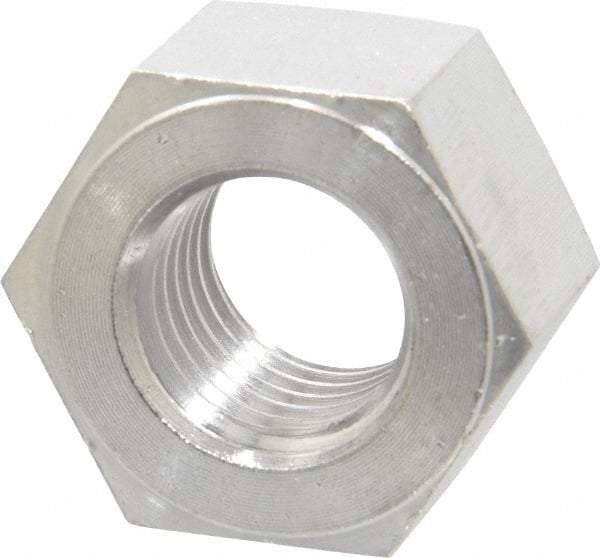 Value Collection - 1-8 UNC Stainless Steel Right Hand Heavy Hex Nut - 1-5/8" Across Flats, 63/64" High, Uncoated - All Tool & Supply