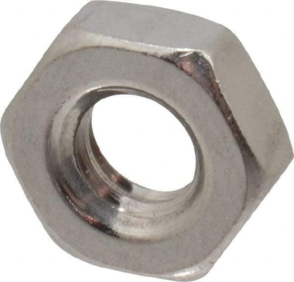 Value Collection - 1/4-20 UNC Stainless Steel Right Hand Hex Jam Nut - 7/16" Across Flats, 5/32" High, Uncoated - All Tool & Supply