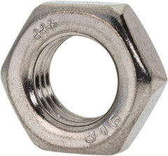 Value Collection - 7/16-20 UNF Stainless Steel Right Hand Hex Jam Nut - 11/16" Across Flats, 1/4" High, Uncoated - All Tool & Supply