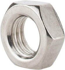 Value Collection - 1/2-13 UNC Stainless Steel Right Hand Hex Jam Nut - 3/4" Across Flats, 5/16" High, Uncoated - All Tool & Supply