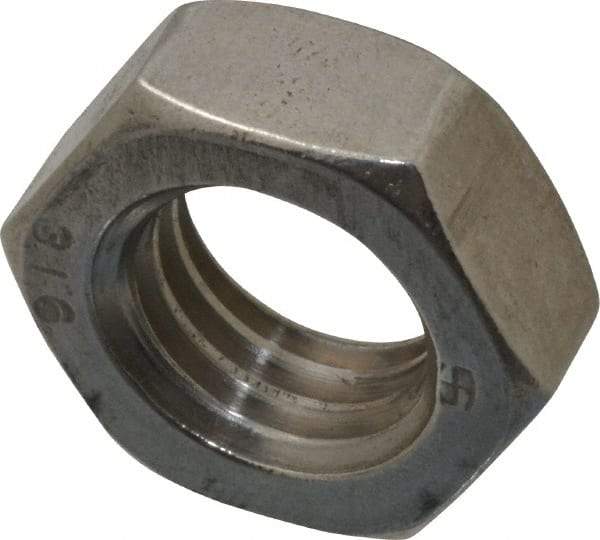 Value Collection - 5/8-11 UNC Stainless Steel Right Hand Hex Jam Nut - 15/16" Across Flats, 3/8" High, Uncoated - All Tool & Supply