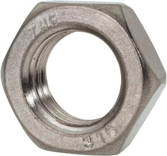 Value Collection - 1-8 UNC Stainless Steel Right Hand Hex Jam Nut - 1-1/2" Across Flats, 35/64" High, Uncoated - All Tool & Supply