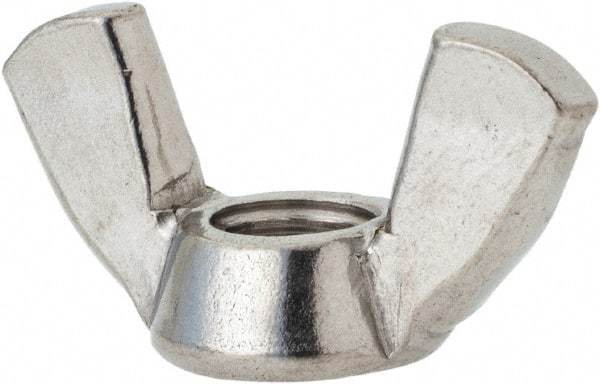 Value Collection - 5/16-18 UNC, Stainless Steel Standard Wing Nut - Grade 316, 1-1/4" Wing Span, 0.66" Wing Span - All Tool & Supply