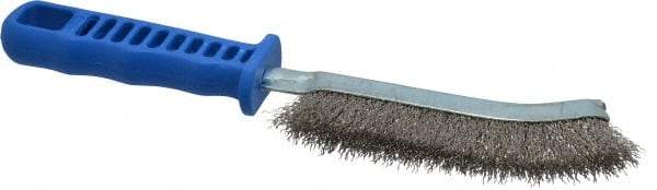 JAZ USA - Stainless Steel Crimped Wire Scratch Brush - 5" Brush Length x 5" Brush Width, 10" OAL, 1-1/8" Trim Length, Plastic Handle - All Tool & Supply
