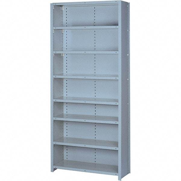 Lyon - 8 Shelf, 1,300 Lb. Capacity, Closed Shelving Starter Unit - 36 Inch Wide x 12 Inch Deep x 84 Inch High, Gray - All Tool & Supply