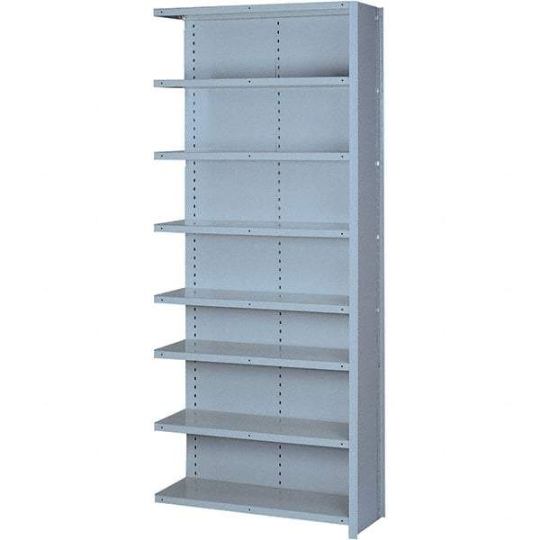 Lyon - 8 Shelf, 900 Lb. Capacity, Closed Shelving Add-On Unit - 36 Inch Wide x 24 Inch Deep x 84 Inch High, Gray - All Tool & Supply