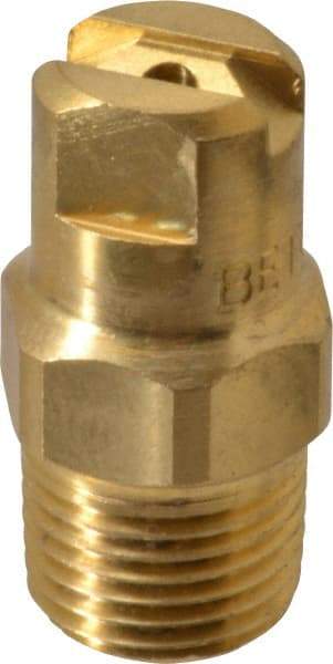 Bete Fog Nozzle - 1/8" Pipe, 30° Spray Angle, Brass, Standard Fan Nozzle - Male Connection, 1.26 Gal per min at 100 psi, 0.072" Orifice Diam - All Tool & Supply