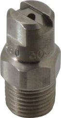 Bete Fog Nozzle - 1/8" Pipe, 30° Spray Angle, Grade 303 Stainless Steel, Standard Fan Nozzle - Male Connection, 1.26 Gal per min at 100 psi, 0.072" Orifice Diam - All Tool & Supply