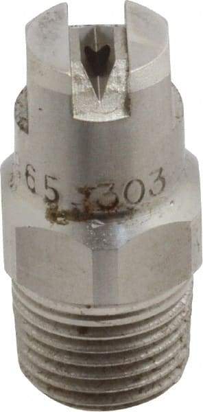 Bete Fog Nozzle - 1/8" Pipe, 65° Spray Angle, Grade 303 Stainless Steel, Standard Fan Nozzle - Male Connection, 1.26 Gal per min at 100 psi, 0.072" Orifice Diam - All Tool & Supply