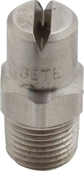 Bete Fog Nozzle - 1/8" Pipe, 90° Spray Angle, Grade 303 Stainless Steel, Standard Fan Nozzle - Male Connection, 1.58 Gal per min at 100 psi, 0.08" Orifice Diam - All Tool & Supply