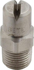 Bete Fog Nozzle - 1/8" Pipe, 90° Spray Angle, Grade 303 Stainless Steel, Standard Fan Nozzle - Male Connection, 1.58 Gal per min at 100 psi, 0.08" Orifice Diam - All Tool & Supply