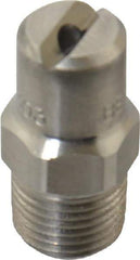 Bete Fog Nozzle - 1/8" Pipe, 65° Spray Angle, Grade 303 Stainless Steel, Standard Fan Nozzle - Male Connection, 3.16 Gal per min at 100 psi, 0.109" Orifice Diam - All Tool & Supply