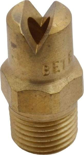 Bete Fog Nozzle - 1/8" Pipe, 65° Spray Angle, Brass, Standard Fan Nozzle - Male Connection, 6.32 Gal per min at 100 psi, 5/32" Orifice Diam - All Tool & Supply