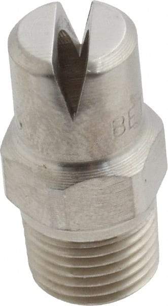 Bete Fog Nozzle - 1/8" Pipe, 120° Spray Angle, Grade 303 Stainless Steel, Standard Fan Nozzle - Male Connection, 6.32 Gal per min at 100 psi, 5/32" Orifice Diam - All Tool & Supply